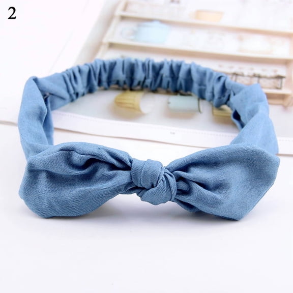 YooGuoGuo Blue Denim Cloth Rabbit Ears Headband Hairbands Women Female Elastic Hairband Makeup Washing Face Headwrap INS Korea Hair Turban