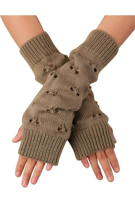 Brown Long Fingerless Gloves, Arm Warmers Y2k, Goth Punk Gloves, Emo Accessories