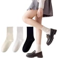 thumbnail image 1 of YooGuoGuo Calf Socks 10 Pairs for Women 5-10 Soft Thin Cotton Knit Breathable Casual Basic Solid Loose Fit Slouch Stretchy, 1 of 7