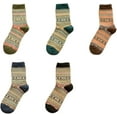 thumbnail image 1 of YooGuoGuo Calf Socks for Men 5 Pairs Vintage Color Printed Pattern Winter Cotton Thick Warm Casual Dress Argyle Striped, 1 of 7