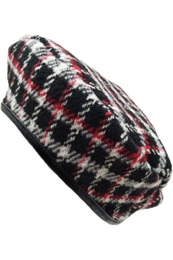 Classic Plaid Berets for Women Style Fall Winter Paris Hat Houndstooth Beret Adjustable Cap