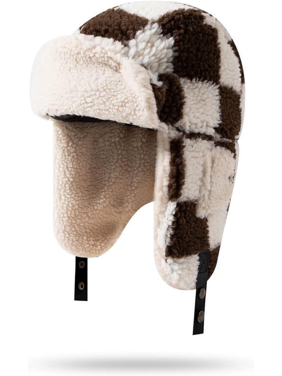 Cold Weather Eskimo Hats Trooper Trapper Hat Warm Winter Hats for Men Russian Ushanka Hat Aviator Cap with Ear Flap