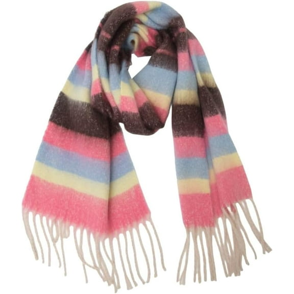 YooGuoGuo Color Stripe Scarf for Women Vintage Scarf for Fall Winter Pashmina Rave with Tassels Warm Scarf Shawl Blanket Trendy