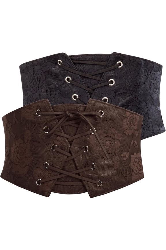 Corset Belt for Women Elastic Underbust Corset Waist Belt 2Pcs