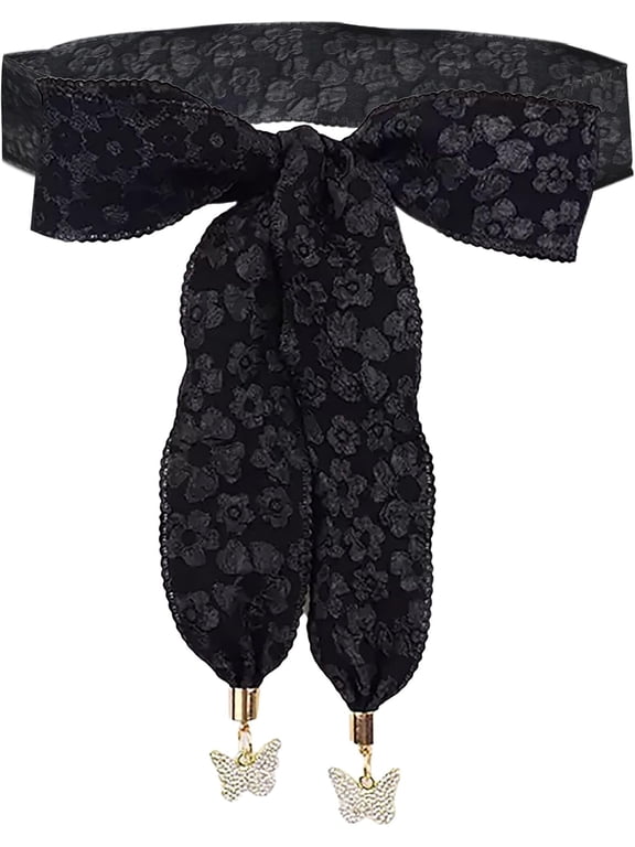 Cotton Dress Sash Belt for Women Dresses Tie Bow Waist Belts Prom Satin Wide Belt Wraps With Butterfly