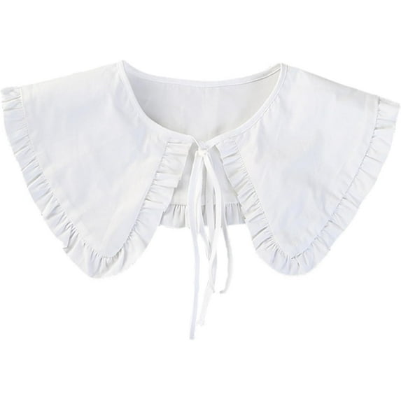 YooGuoGuo Cotton Fake Collar Detachable Dickey Collar Half Shirts Round Collar Blouse False Collar for Women Girls Outfits (Cotton White1)
