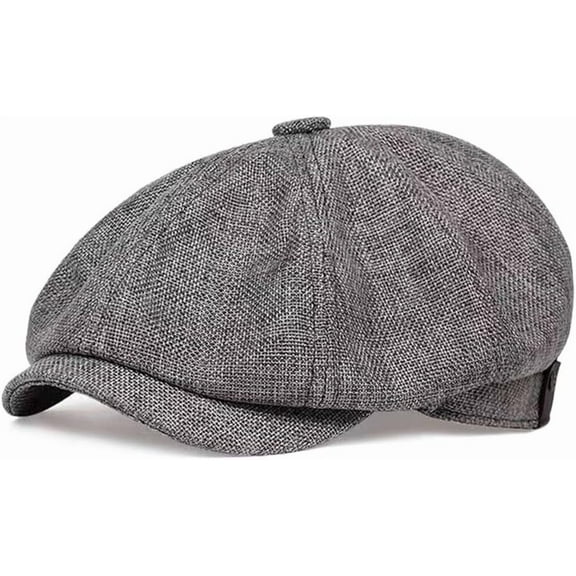 YooGuoGuo Cotton Hemp Men?s Classic Beret Cap-Newsboy Hat Octagonal Cap Adjustable Size(Dark Grey)