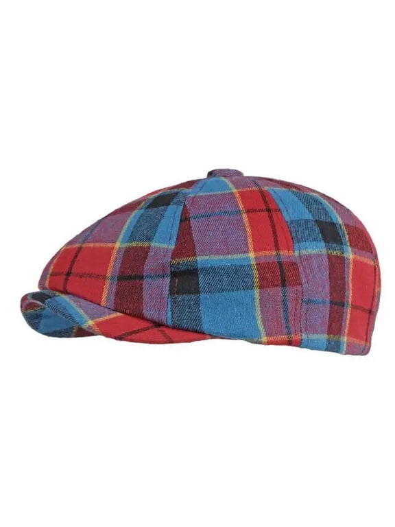 Cotton Spring Summer Patchwork Plaid Newsboy Caps Flat Peaked Cap Men and Women Painter Beret Hats 121