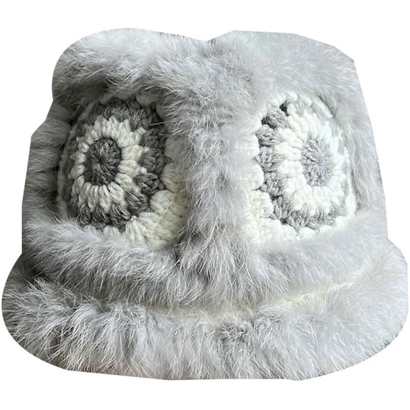 YooGuoGuo Crochet Bucket Hat for Women Knitted Beanies Cap Handmade Foldable Floral Cloche Hat Fashion Fishing Hat