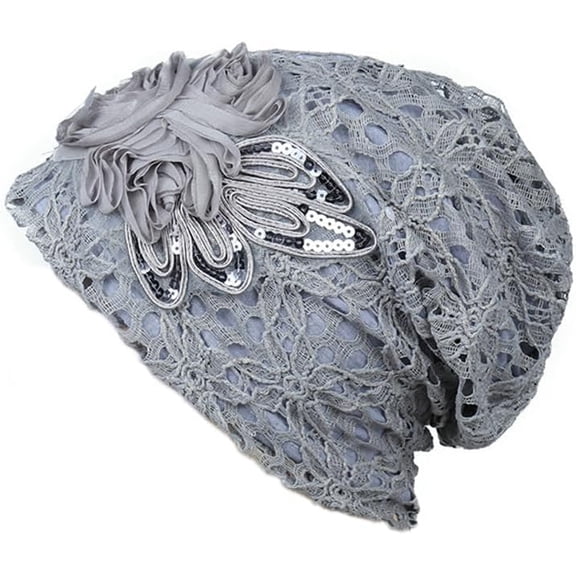 YooGuoGuo Crochet Flower Headwear Soft Elastic Beanie Hats for Women Fashion Skull Cap Slouchy Womens Beanie Breathable Fall Hat