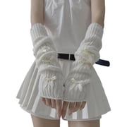 YooGuoGuo Cute Y2K Bow Arm Warmers Kawaii Half Finger Adorable Accesspties for Teen Girl Glove Gyaru Harajuku Arm Sleeve