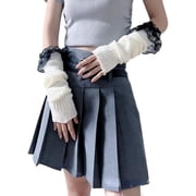 YooGuoGuo Cute Y2K Lace Arm Warmers Kawaii Half Finger Adorable Glove for Teen Girl Gyaru Arm Sleeve Harajuku