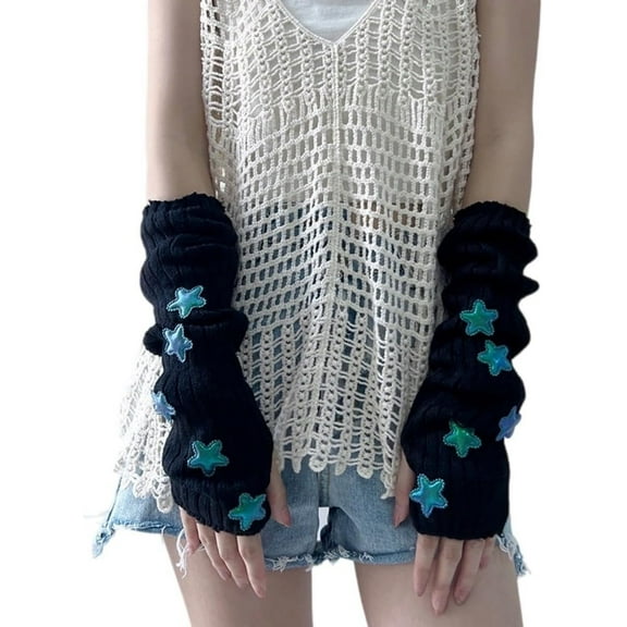 YooGuoGuo Cute Y2K Star Arm Warmers Kawaii Half Finger Adorable Accesspties for Teen Girl Glove Gyaru Harajuku Arm Sleeve