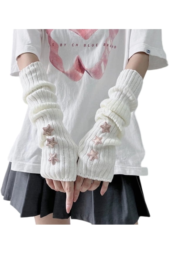 Cute Y2K Star Arm Warmers Kawaii Half Finger Adorable Accesspties for Teen Girl Glove Gyaru Harajuku Arm Sleeve