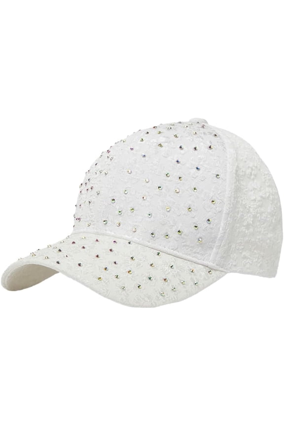 Daisy Baseball Cap for Women Bling Rhinestone Sun Hats Fashion Flower Y2k Trucker Hat Vintage Adjustable Low-Profile Dad Hat