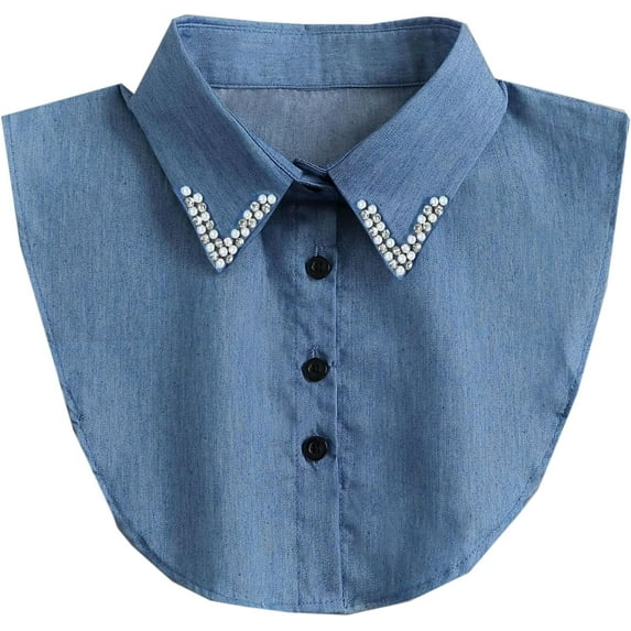 YooGuoGuo Denim Fake Collar Detachable Blouse Dickey Collar Half Shirts Faux False Collar for Women & Girls Favors