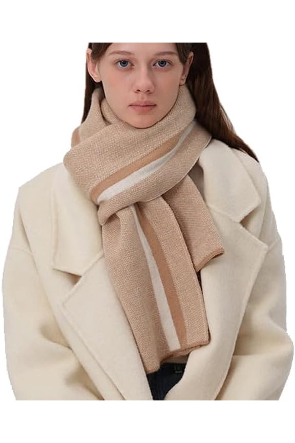 Elegant Stripe Scarf for Women Pashmina Shawls and Wraps Vintage Fall Winter Long Scarf Cozy Cardigan Cape Soft Warm Wraps