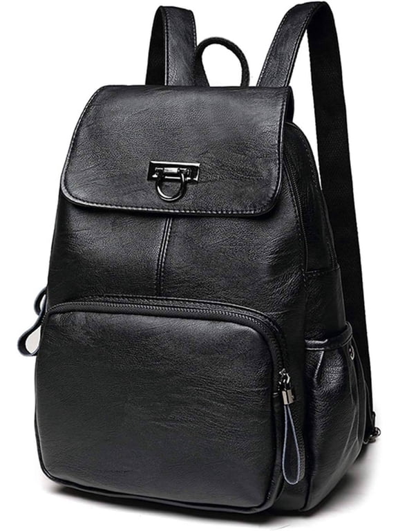 FANDARE Genuine Leather Backpack Women Fashion Daypack Ladies Waterproof Rucksack for Work Shopping Travel Knapsack Black