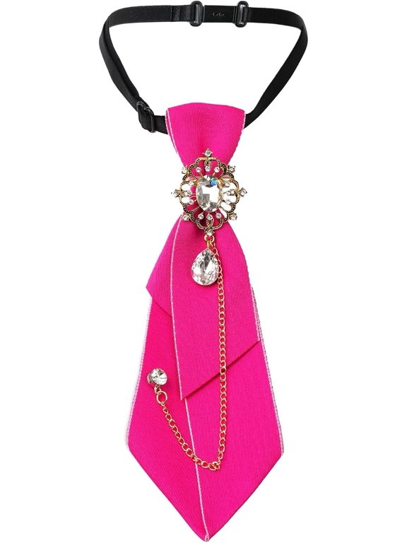FEOYA Rhinestone Ties for Women Adjustable Vintage Sparkly Crystal Neck Tie Party Prom School Banquet Date Work Casual