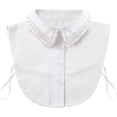 thumbnail image 1 of YooGuoGuo Fake Collar Detachable Blouse Pearl Dickey Collar Chiffon Half Shirts Faux False Collar for Women Girls, 1 of 7
