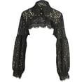 thumbnail image 1 of YooGuoGuo Fake Collar Shirt Long Sleeves Lace Shrug Victorian Blouse Crop Top Dickey Collar for Women, 1 of 5