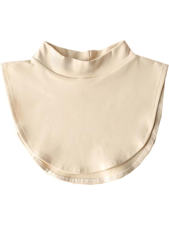 Fake Turtleneck Dickey Detachable Collars Half Top Wear Outer or in Sweater Hoodie High Neck Mock Collar for Women (Crewneck Beige)