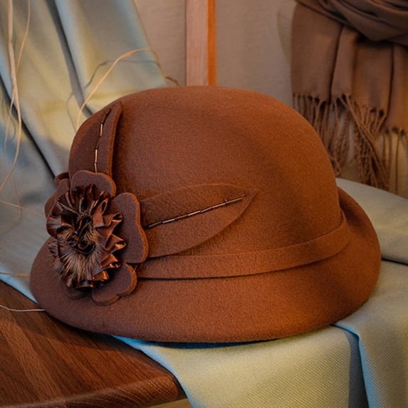 YooGuoGuo Fall, Winter, And South Korean Versions Of The Elegant Flower Wool Beret Retro British Curly Top Hat