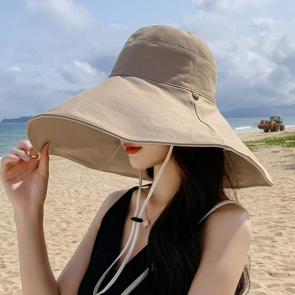 YooGuoGuo Famous Fisherman Hat, Women's Cotton Face Covering, Version Sun Protection, UV Shading Hat, Big Edge, Versatile, Big Brim, Summer
