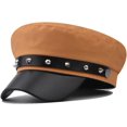 thumbnail image 1 of YooGuoGuo Fashion Baker Boy Hat Berets with Rivet PU Leather Chain Vintage Newsboy Hats Fisherman Sailor Fiddler Cap for Women, 1 of 5