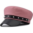 thumbnail image 1 of YooGuoGuo Fashion Baker Boy Hat Berets with Rivet PU Leather Chain Vintage Newsboy Hats Fisherman Sailor Fiddler Cap for Women, 1 of 5