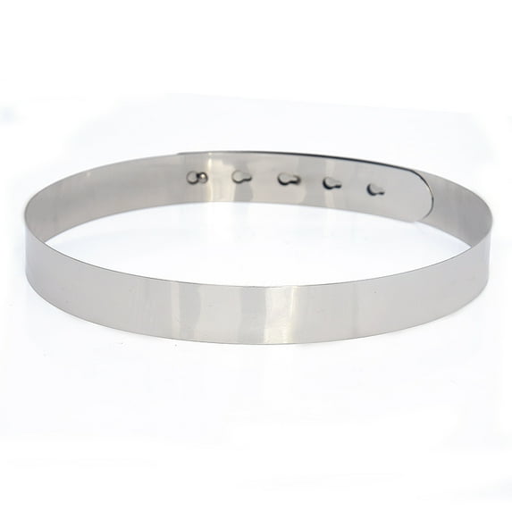 YooGuoGuo Fashion Full Metal Mirror Gold Silver Plate Waist Belt Fashion Lady Female Skinny Belt Adjustable Waist Strap Belt for Dress