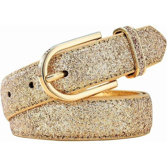 YooGuoGuo Fashion Sparkly PU Leather Waist Belts for Women Formal Dresses Jeans