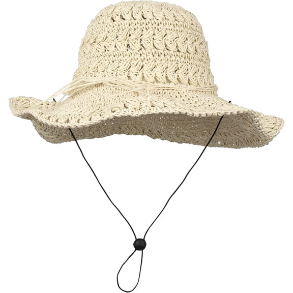 YooGuoGuo Felite Fnn Women Wide Brim Sun UV Protection Straw Woven Sunhat Adjustable Chin Strap Sun Hat