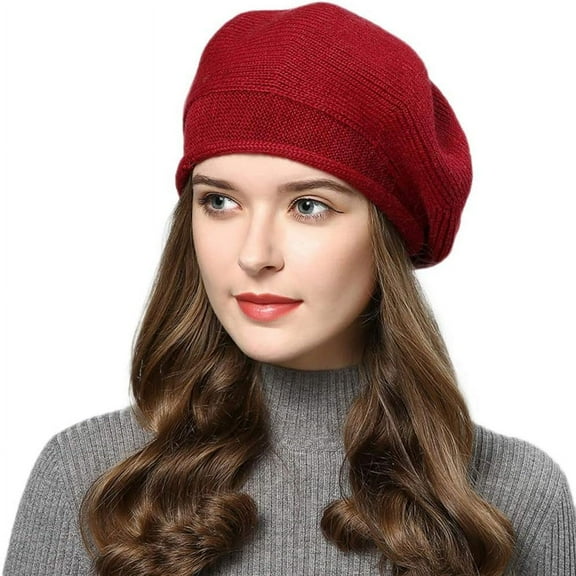 YooGuoGuo French Style Beret Hat for Women Winter Fall Knit Artist Hats Classic Solid Color Beanie Hat