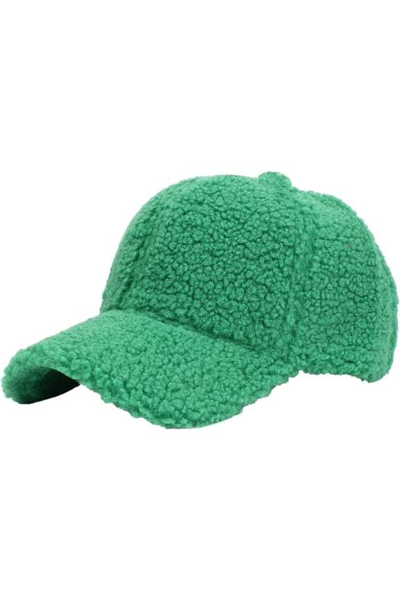 Fuzzy Sherpa Baseball Caps for Women Teddy Fleece Hip Hop Ball Caps Solid Color Warm Winter Adjustable Travel Hats