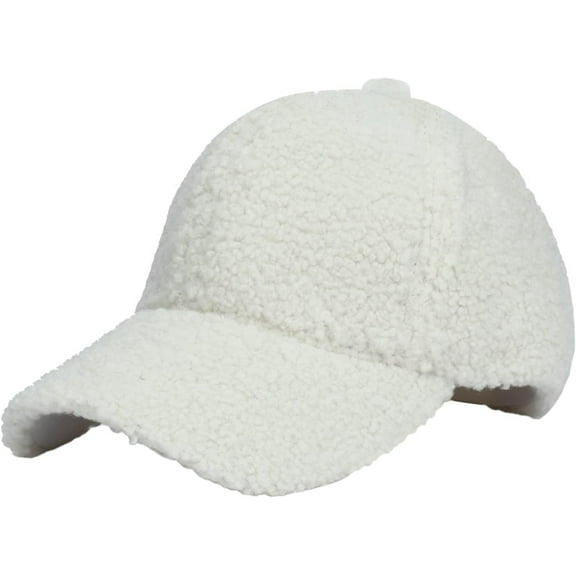 YooGuoGuo Fuzzy Sherpa Baseball Caps for Women Teddy Fleece Hip Hop Ball Caps Solid Color Warm Winter Adjustable Travel Hats