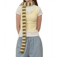 thumbnail image 1 of YooGuoGuo Fuzzy Stripe Scarf for Women Polar Fleece Womens Skinny Scarfs Vintage Neckerchief Y2k Outfits for Party Show Daily, 1 of 9