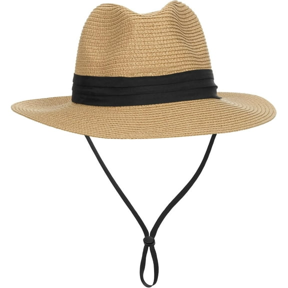 YooGuoGuo Girls-Boys Straw-Beach-Hat Summer Floppy Wide-Brim-Fedora Sun-Protection Panama Straw Hat for Kids 5-9Years