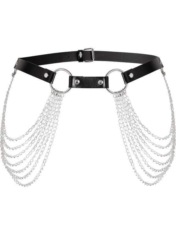 Goth Black Chain Belt, Black PU leather Belt, Punk Belt, Grunge Belt, Emo Grunge Belt, Black Studded Belt for Women, Goth Accessories