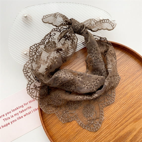 YooGuoGuo Handmade Embroidered Triangle Lace Scarf Women Wrap Shawl Bandana Foulard Femme Crochet Flower Neck Scarf Headband Neck Collar