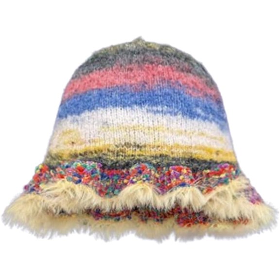 YooGuoGuo Knit Bucket Hat Women Cute Crochet Khit Cap Beanie Hat Skull Cap Slouchy Plush Winter Warm Handmade Foldable Floppy Hat