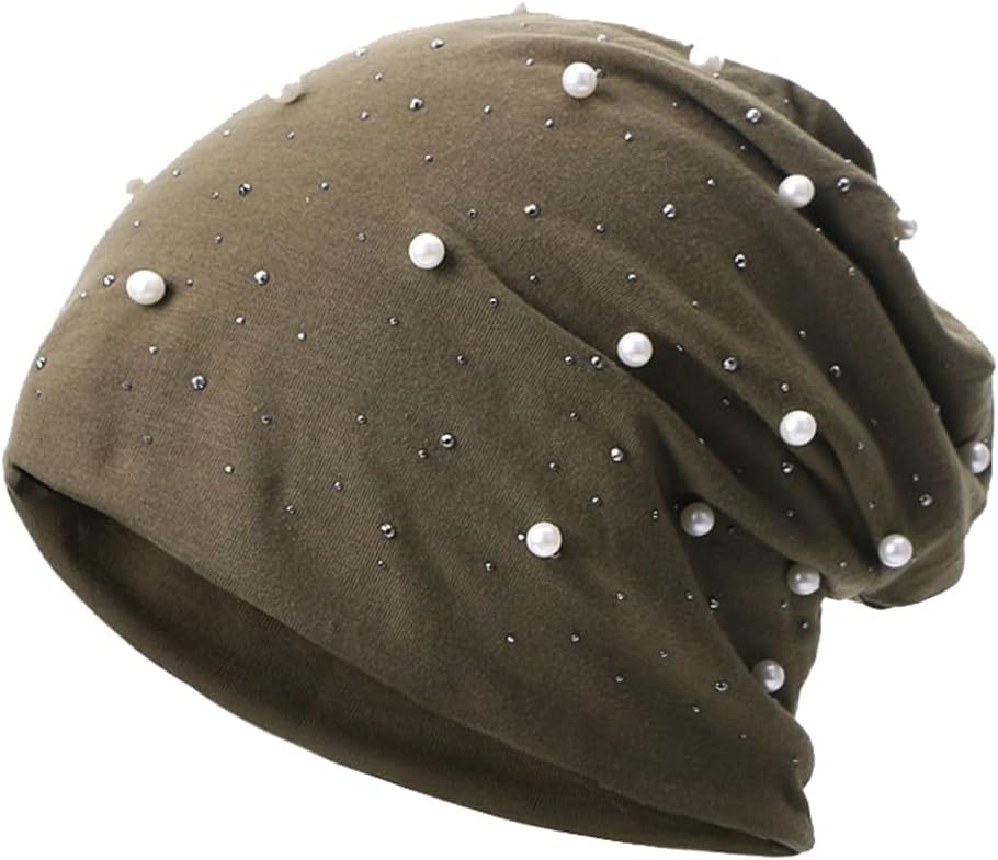 YooGuoGuo Knitted Beanies for Women with Rhinestone Slouchy Skull Cap Womens Beanies Bonnet Ski Cap Headwear Fall Winter
