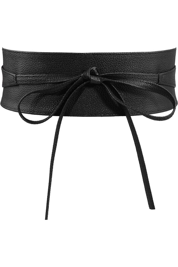 Lace-up Waist Belt Faux Leather Corset Belt Tie Wrap Bowknot Waistband for Women