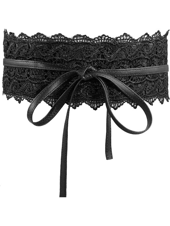 Lace-up Waist Belt Faux Leather Corset Belt Tie Wrap Bowknot Waistband for Women