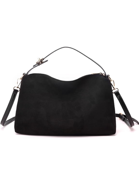 Leather Suede Shoulder Bag for Women, Retro Suede Handbag Crossbody Bag, faux suede Hobo tote bag Satchels Bag