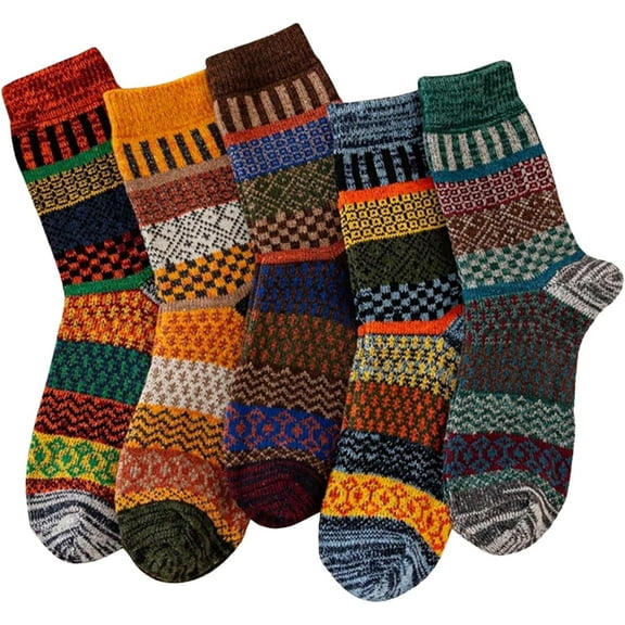 YooGuoGuo Men's 5 Pairs Vintage Striped Ankle Socks Soft Casual Socks