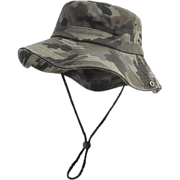 YooGuoGuo Men's Bucket Hat Camo Outdoor Sun Protection, Breathable Quick-Dry Fishing Gardening Hiking Hat ,UPF50 Cotton Wide Brim