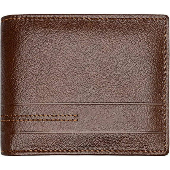 YooGuoGuo Mens Genuine Leather Bifold Wallet With ID Window (A30 Brown)