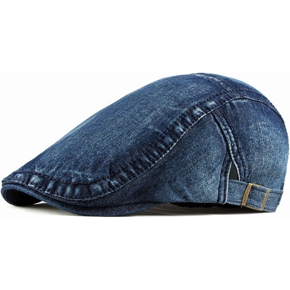 YooGuoGuo Mens Vintage Washed Flat Denim Jean Ivy Newsboy Golf Driving Hat Cap