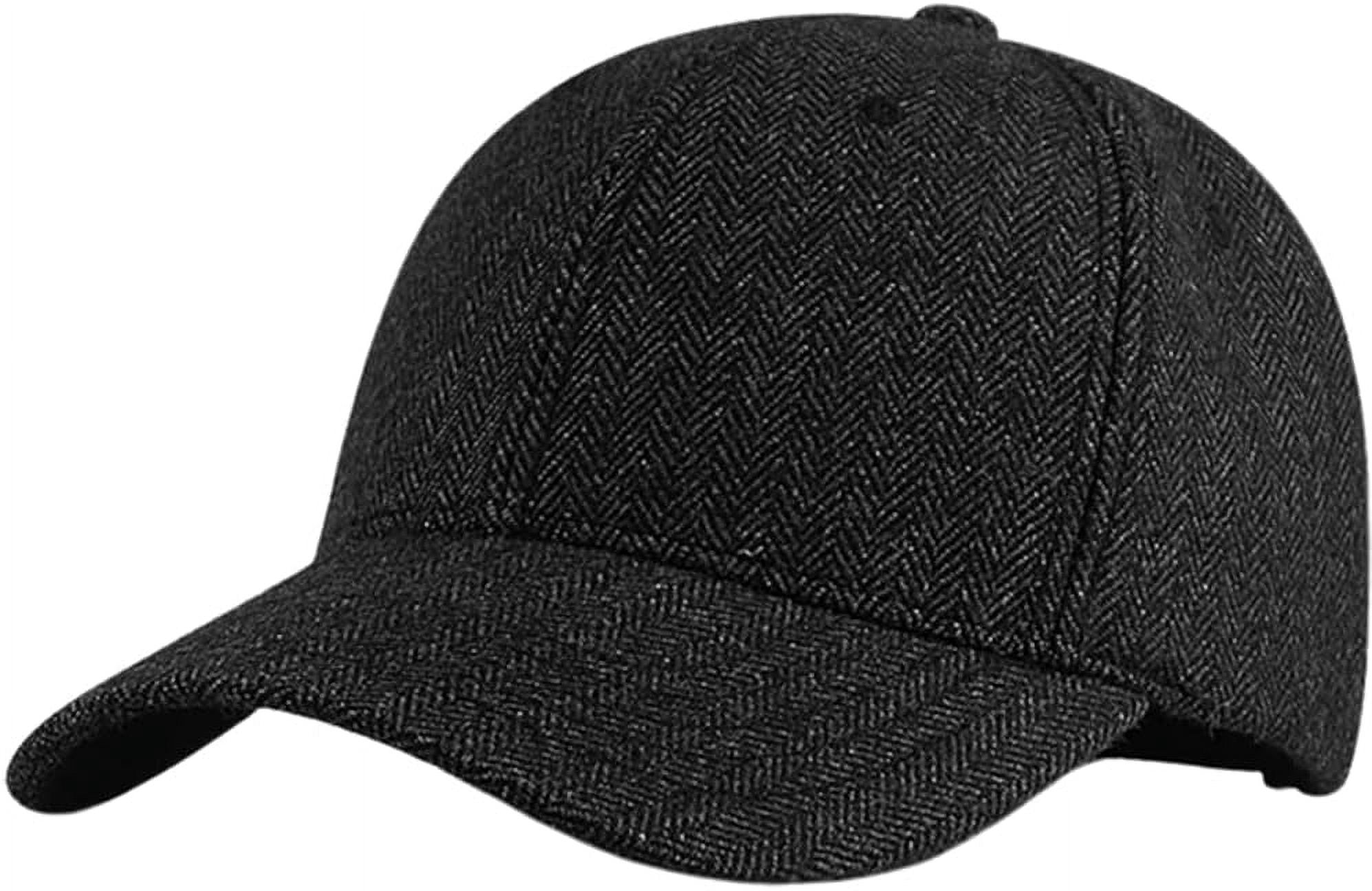 YooGuoGuo Mens Warm Baseball Cap Wool Tweed Classic Thick Winter Driving Hat Casual Fashion Dad Hat Fishing Golf Ski Hat